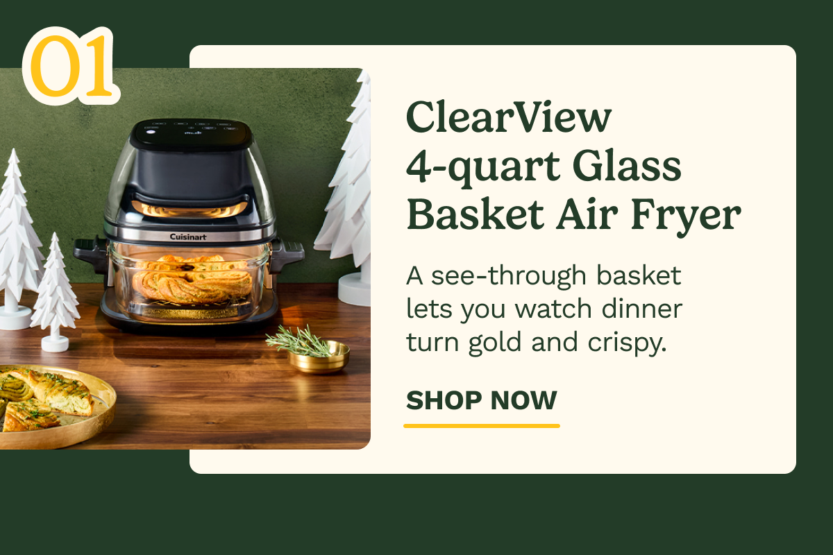 ClearView 4-quart Glass Basket Air Fryer | A see-through basket lets you watch dinner turn gold and crispy. | SHOP NOW