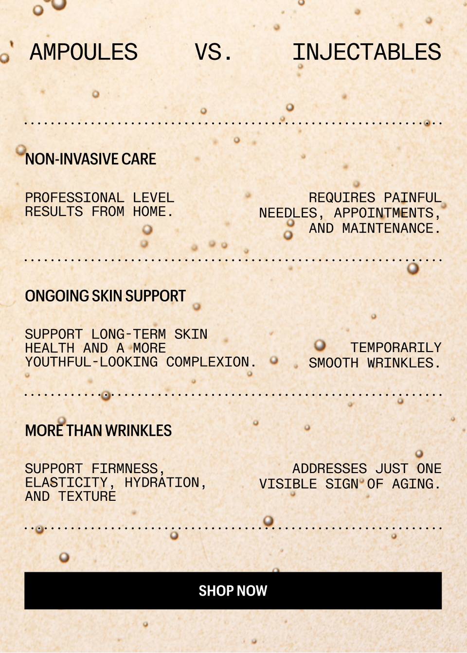AMPOULES VS INJECTABLES