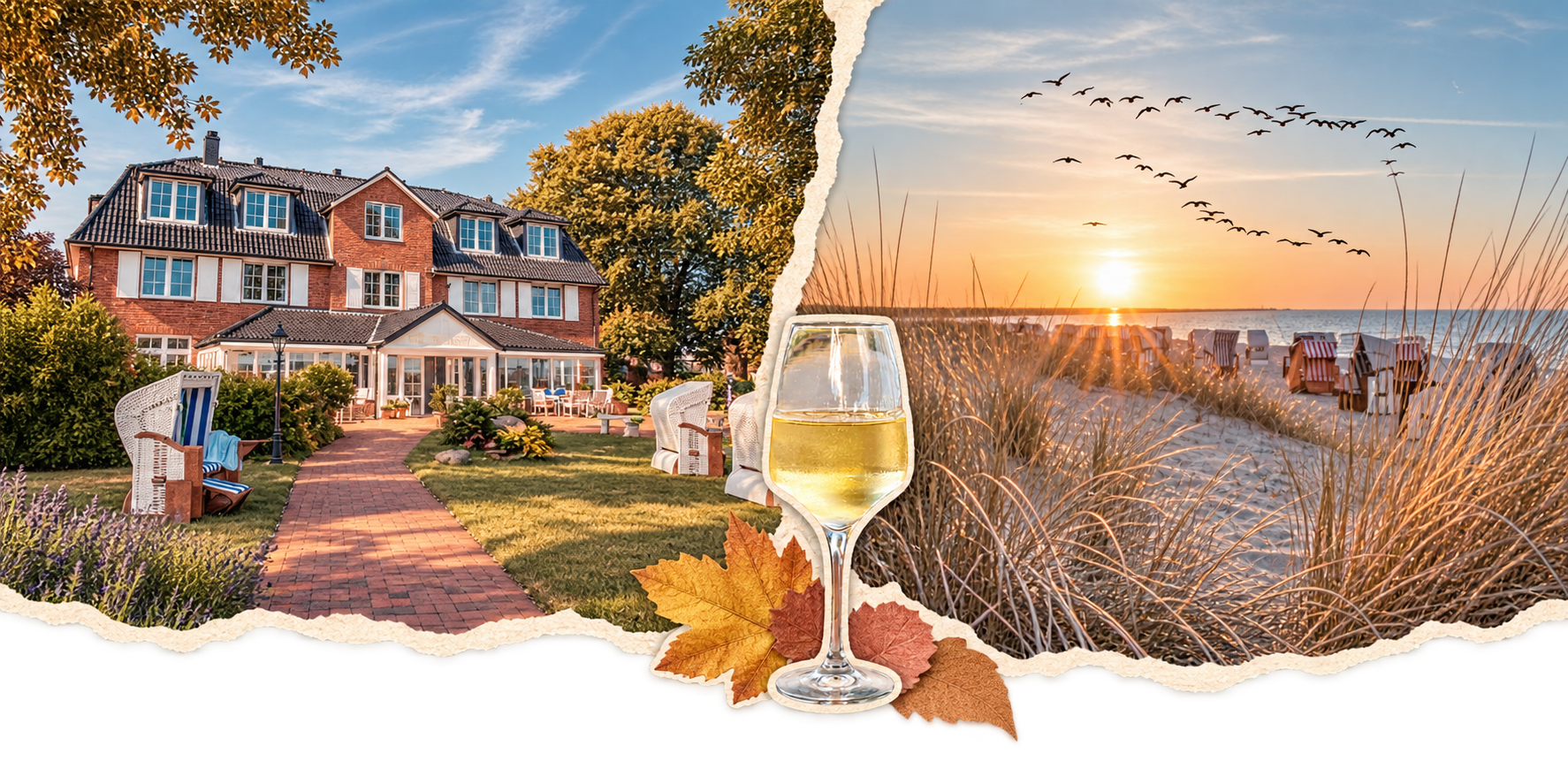 Strandhotel Strande ved Kiel Fjord i Tyskland