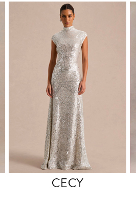 Cecy Silver Sequin Maxi Dress