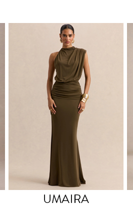 Umaira Khaki Maxi Dress 