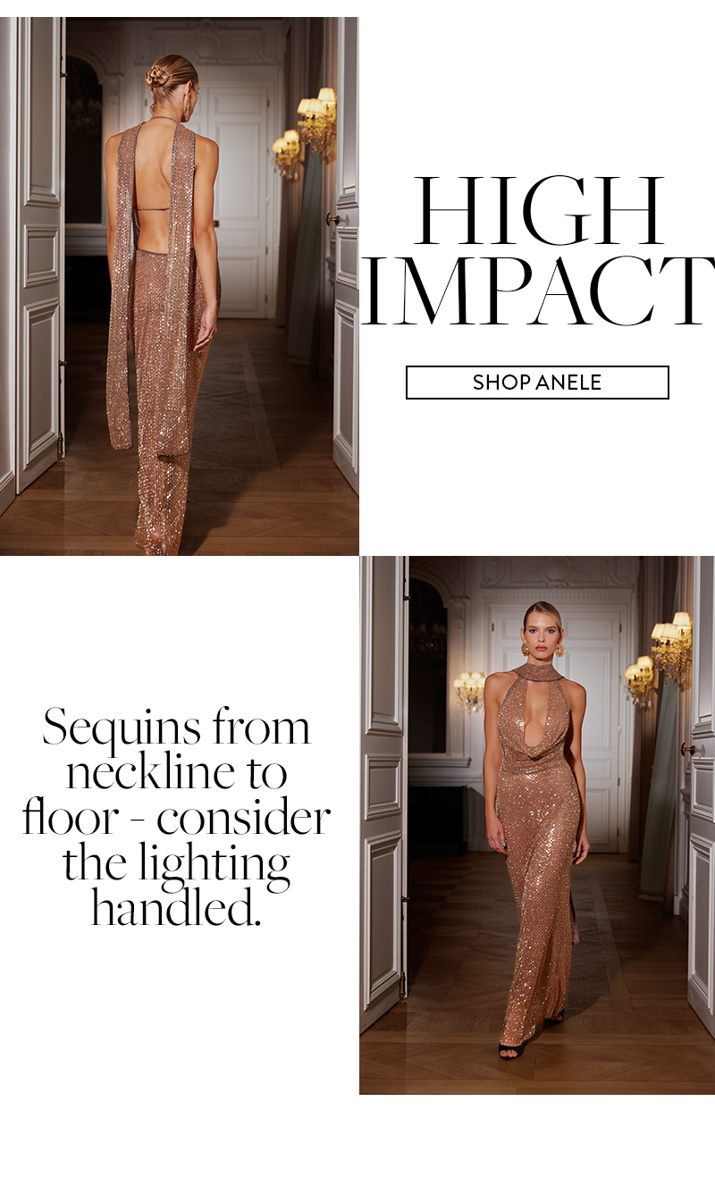 Anele Gold Sequin Maxi