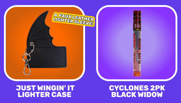 Just Wingin' It lighter case and Cyclones 2pk Black Widow