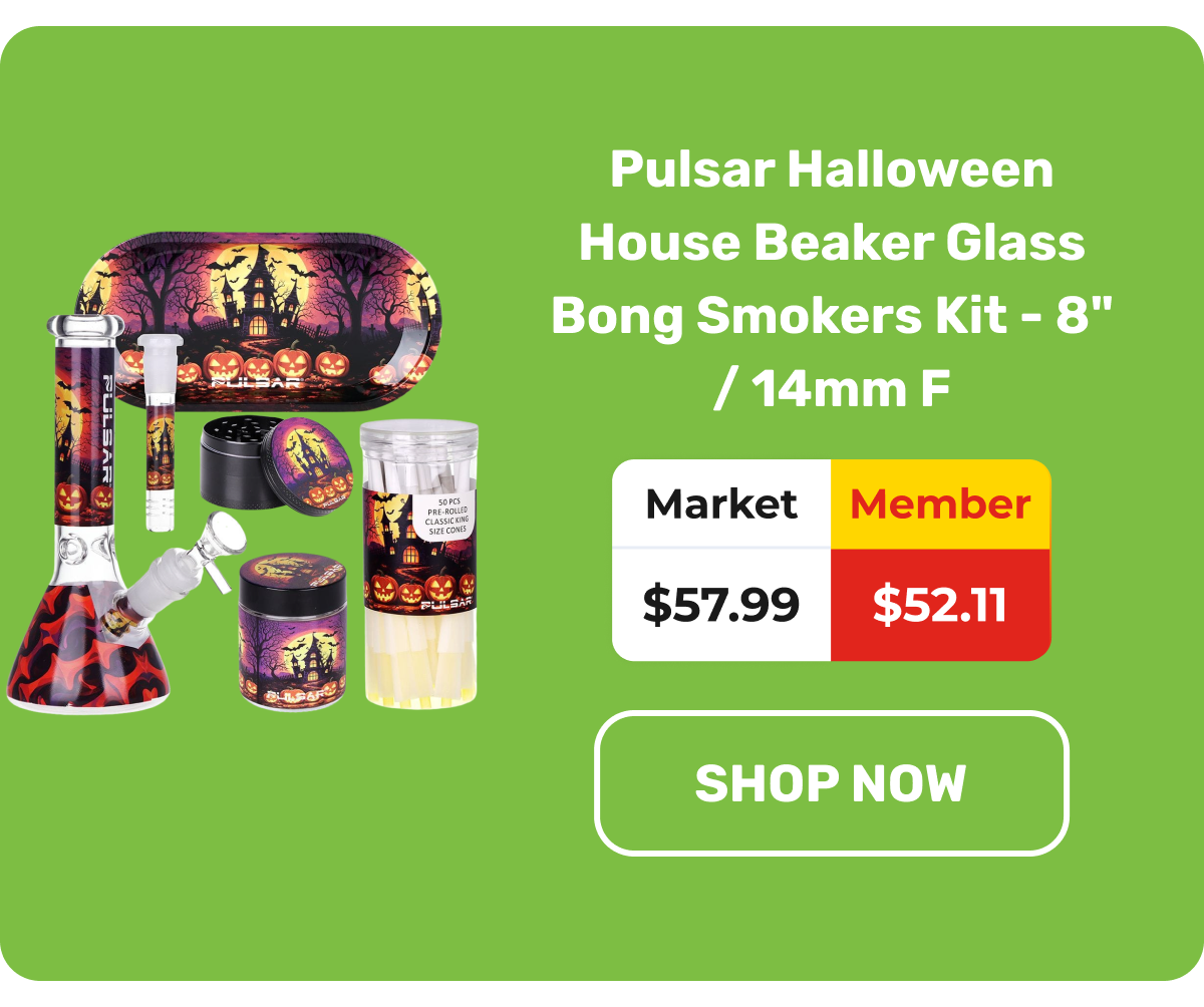 Pulsar Halloween House Beaker Glass Bong Smokers Kit 8 in 14mm F