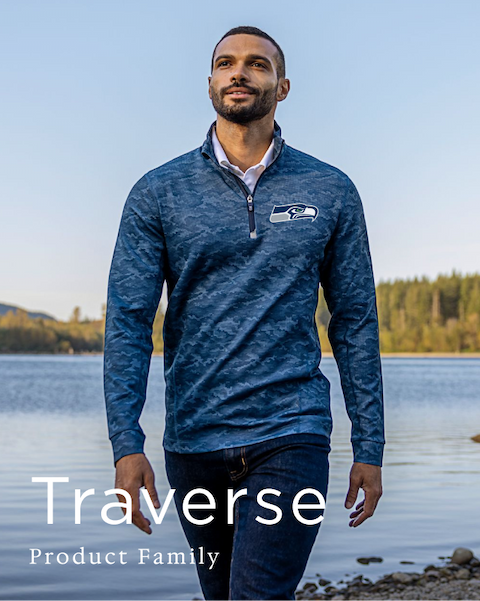 Man wearing Traverse Quarter Zip | Traverse Product Family