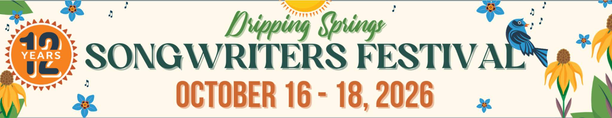 Dripping Springs Songwriters Festival October 16 through 18, 2026