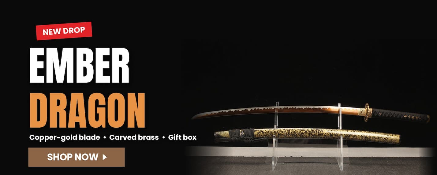 New drop - Ember Dragon Katana - copper-gold blade, carved brass, gift box