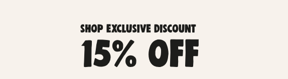 15% off exclusive discount banner.