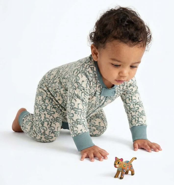 100% Organic Cotton One-piece Baby Pajamas: Wild Wander Collection