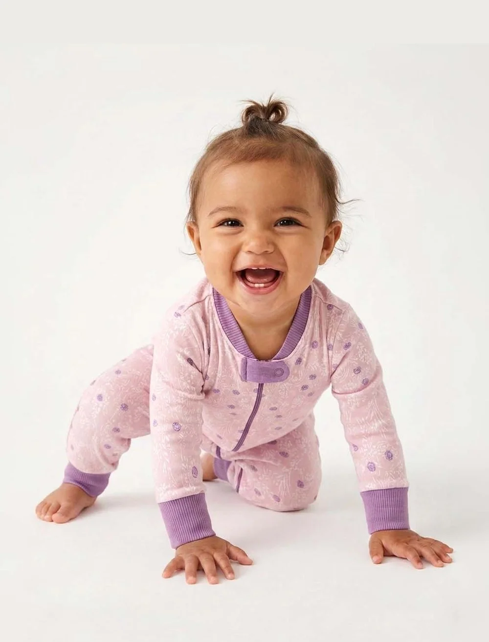 100% Organic Cotton One-piece Baby Pajamas: Garden Path Collection