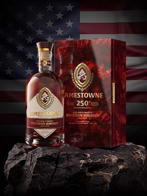 Person holding Jamewtowne limited release bottle