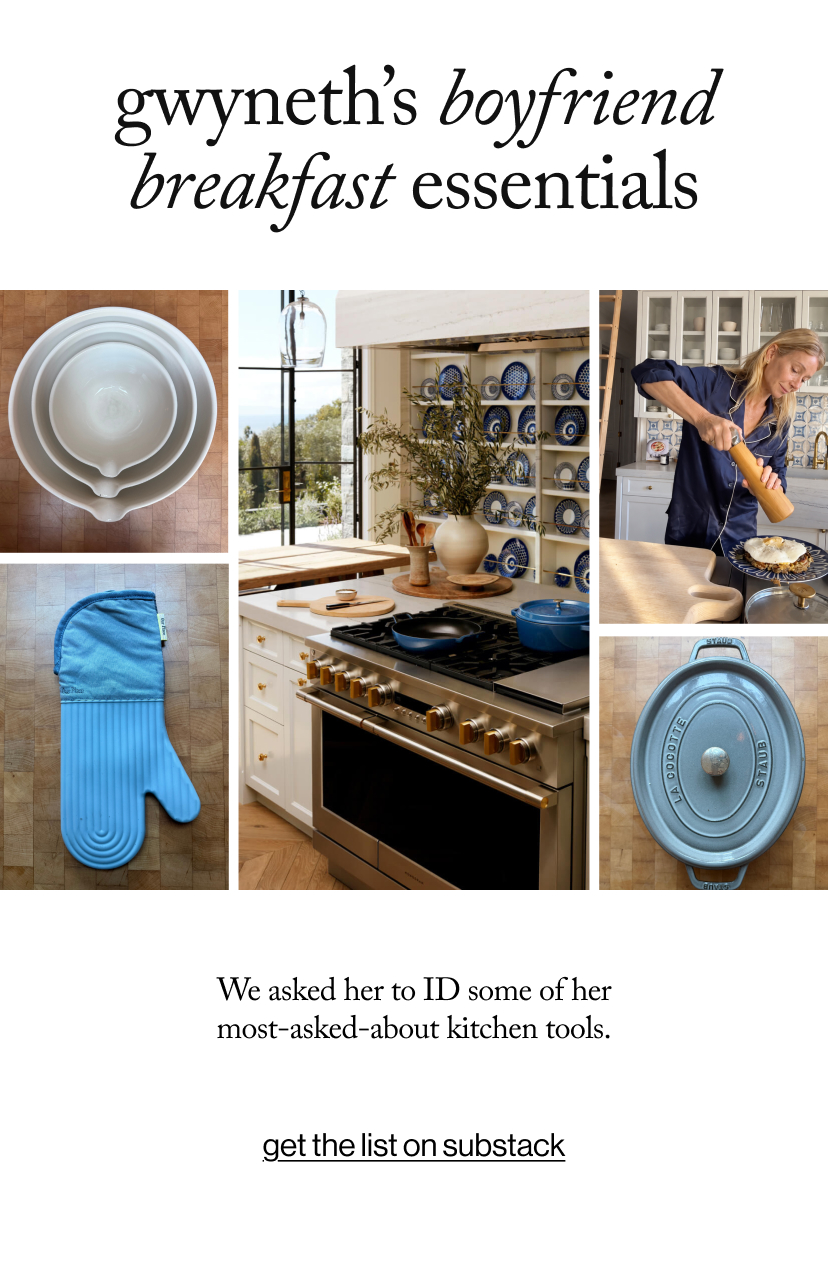gwyneth’s boyfriend breakfast essentials