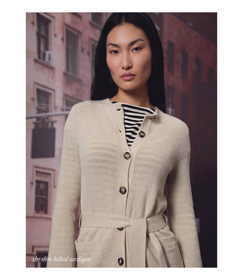 the slim belted cardigan