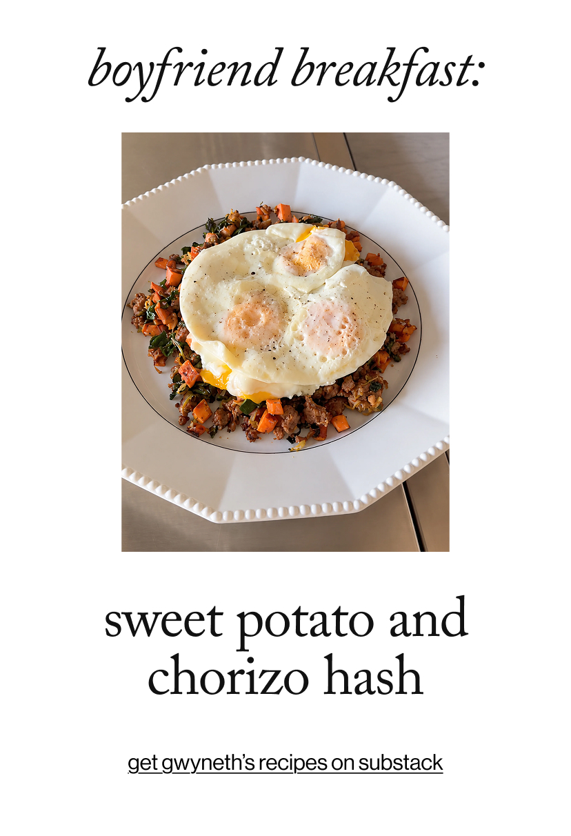 boyfriend breakfast: sweet potato and chorizo hash