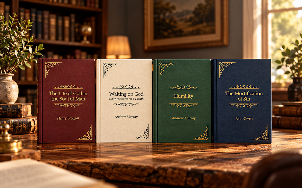 All four Timeless Inspirational Classics hardcovers together
