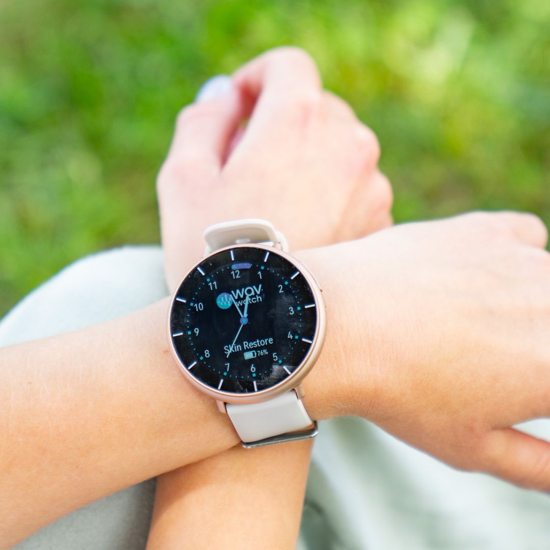 Woman wearing a WAVwatch outdoors
