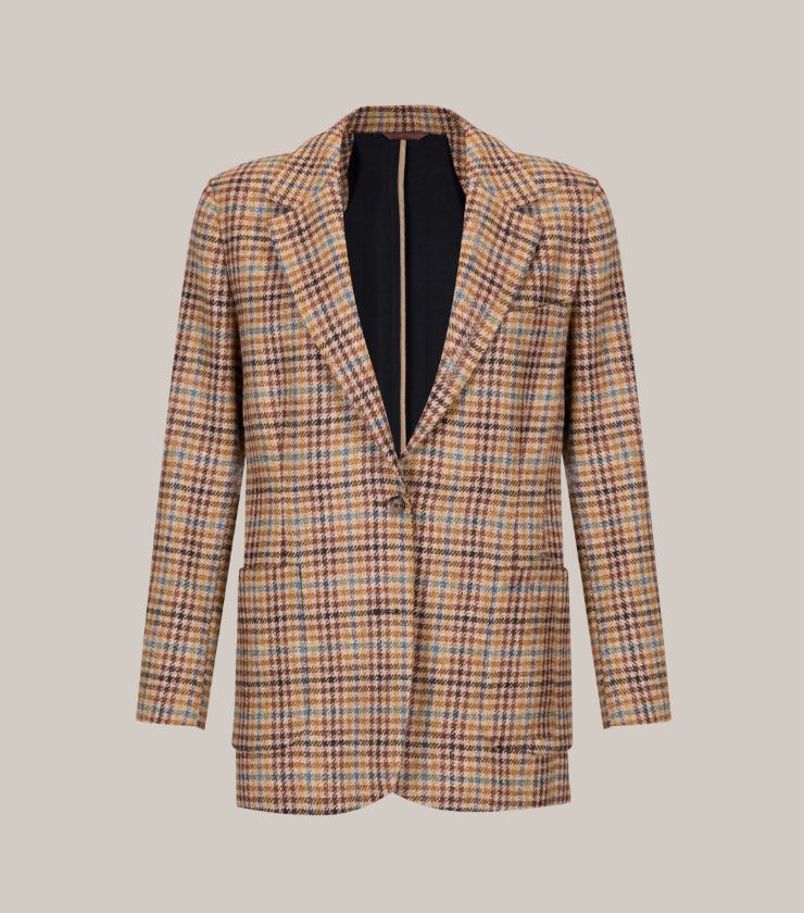 Carlotta Camel Gunclub Check Blazer