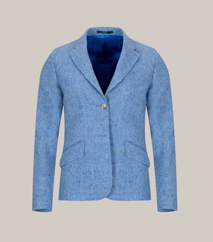 Milly Blue Salt & Pepper Donegal Tweed Blazer