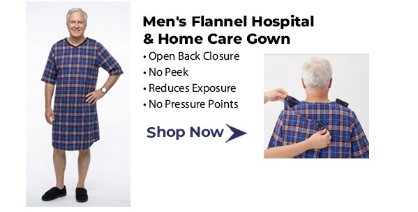 Men's Flannel Hospital & Home Care Gown