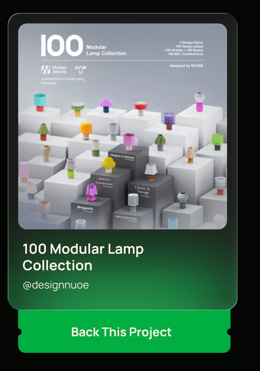 100 modular lamp collection