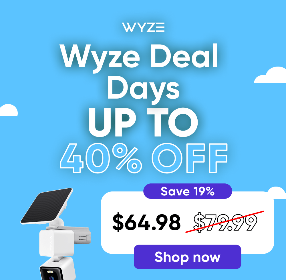 Up to 40% off during Wyze Deal Days. Start by taking off 19% from Solar Cam Pan 2K.