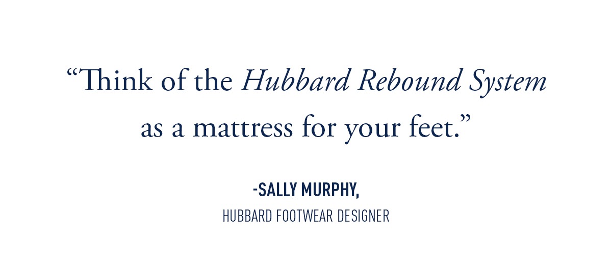 Brown leather Presidio sneakers with white soles and a "Hubbard Rebound System" label.