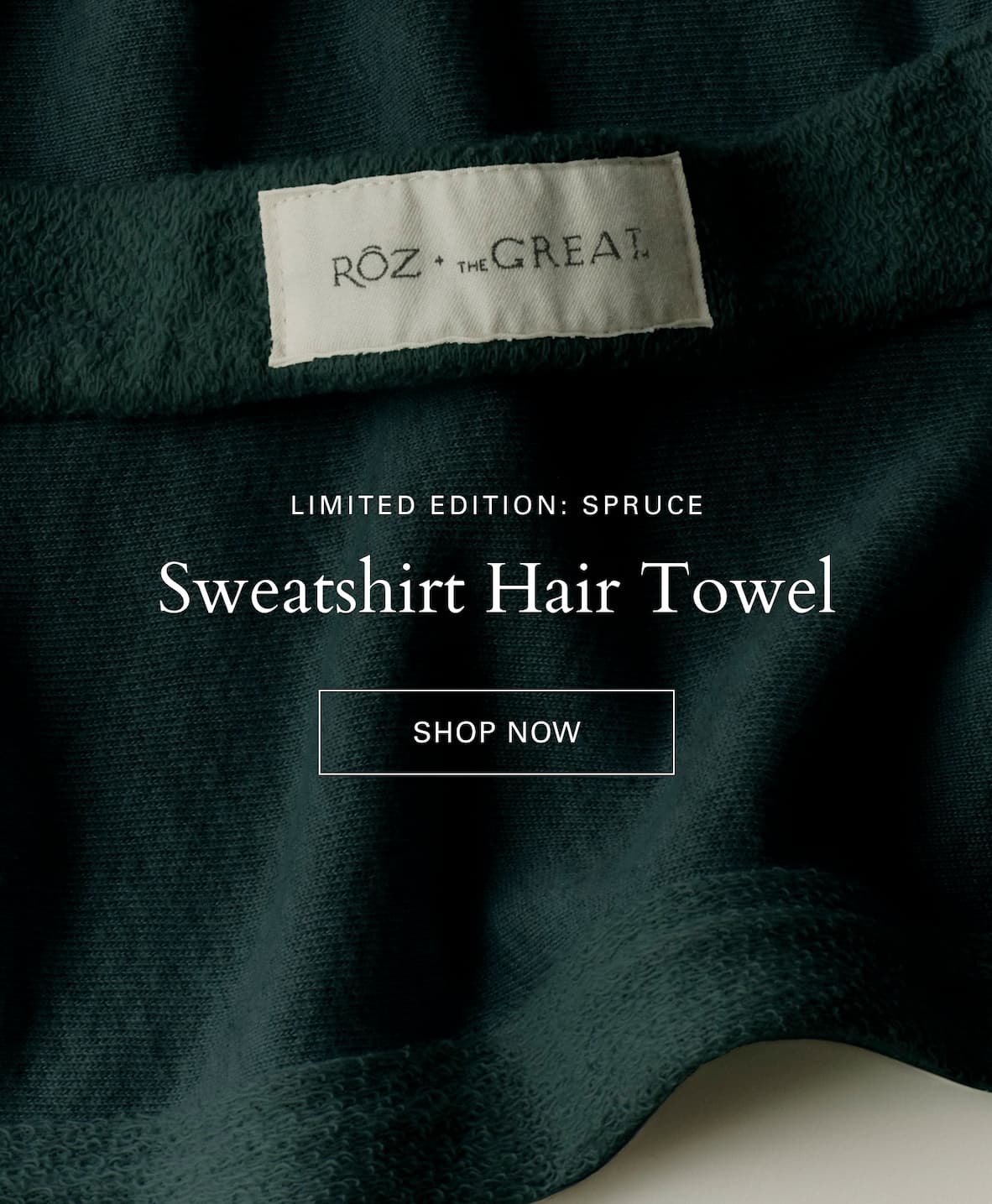 The Sweatshirt Hair Towel in Spruce 