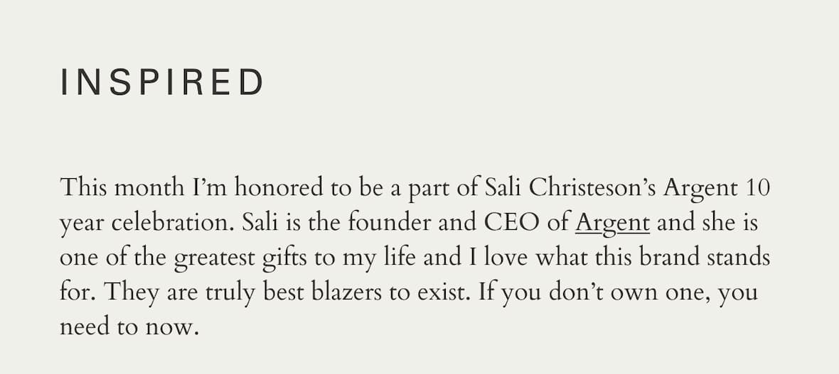 Inspired: Sali Christeson