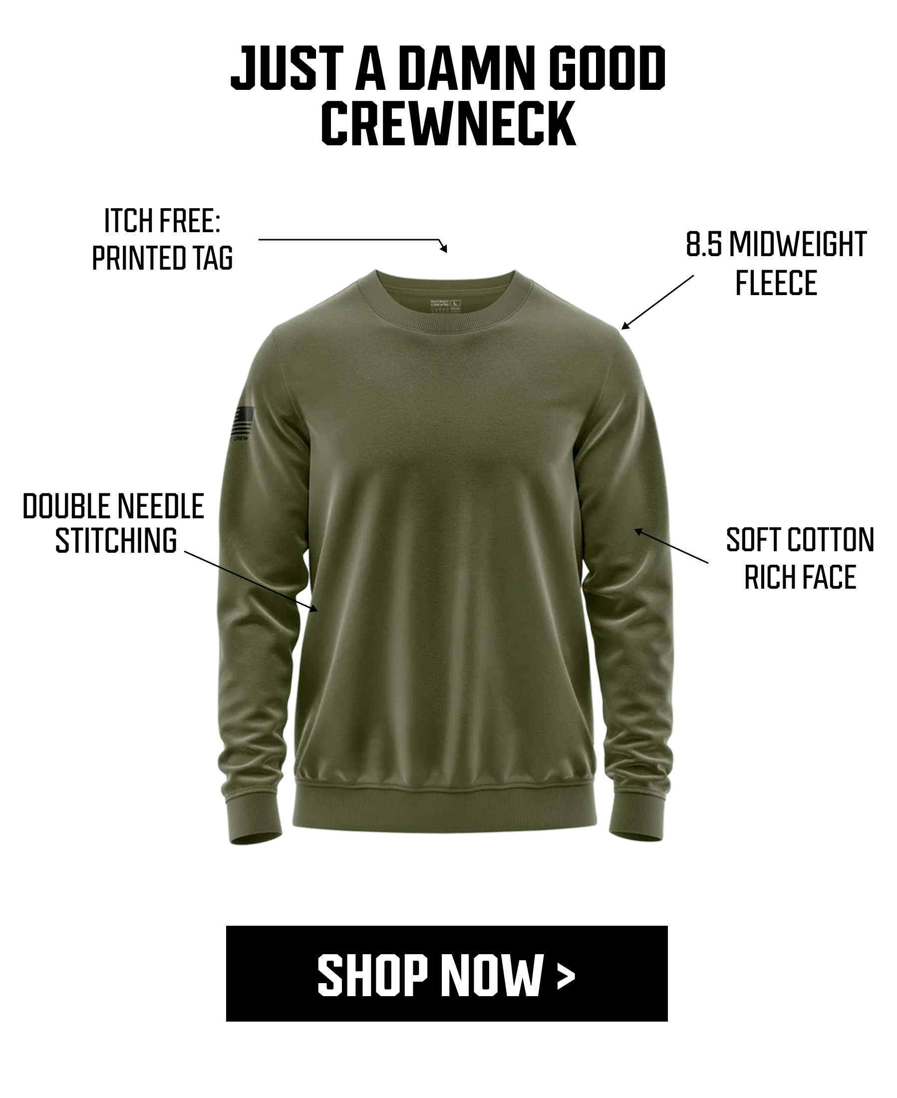PATRIOT CREW FLAG CREWNECK - SHOP NOW >