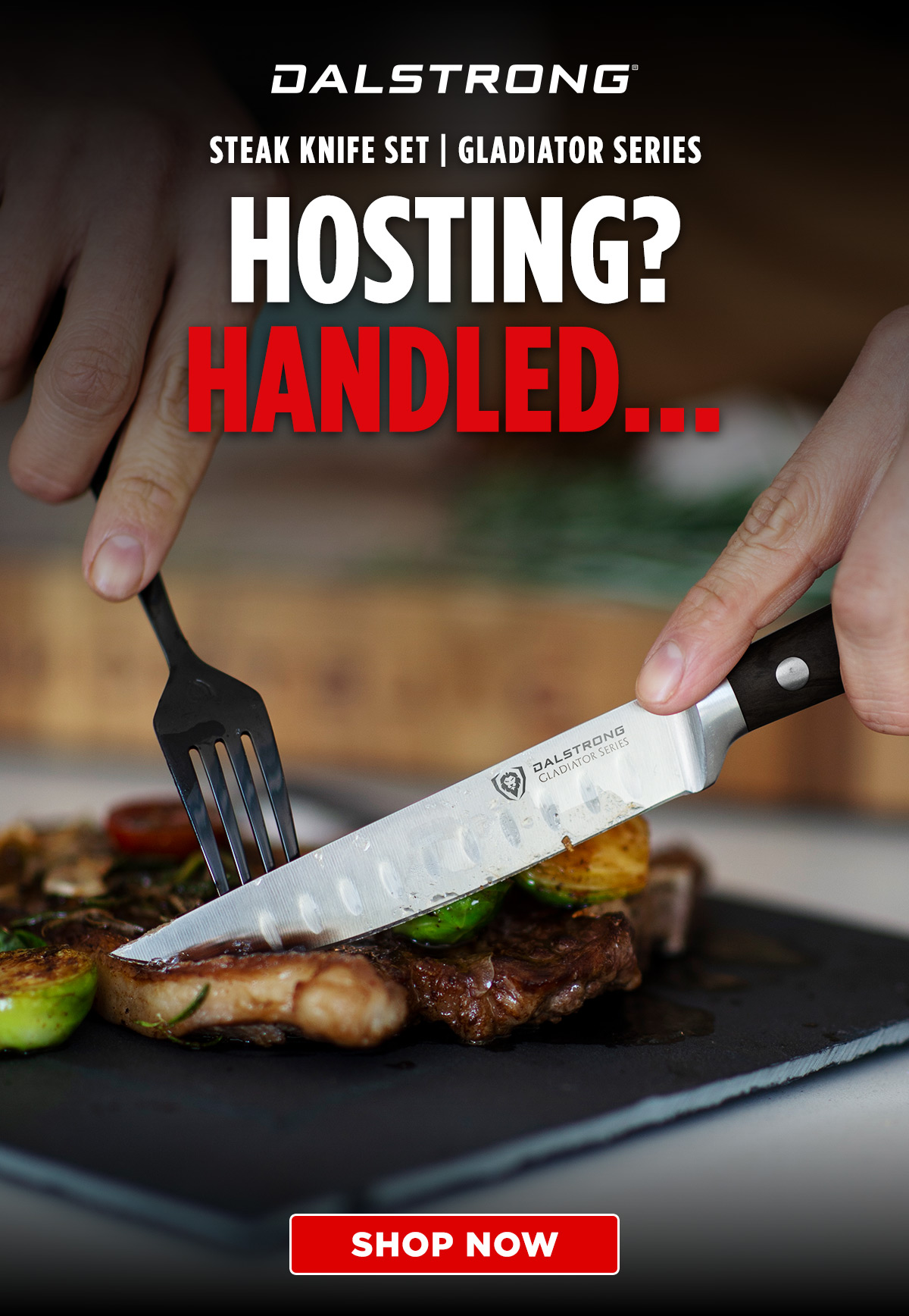 Gladiator Series Steak Knife Set — Hosting? Handled. Shop now.