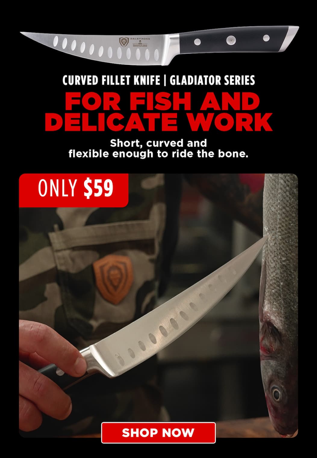 6" Curved Fillet Knife | Gladiator Series