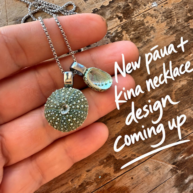 New pāua and kina necklace design