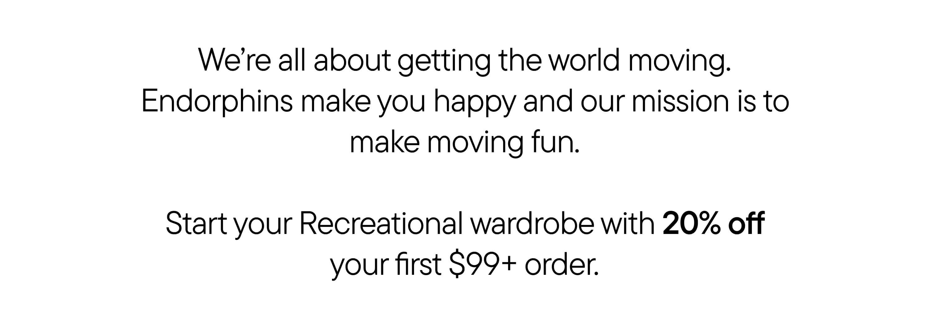 Startr building your Doing Things uniform today with 20% off your first order of $99+.