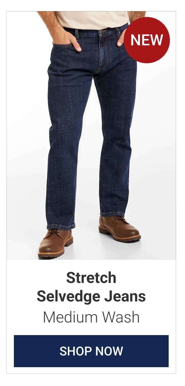 Medium Wash Stretch Selvedge Jeans