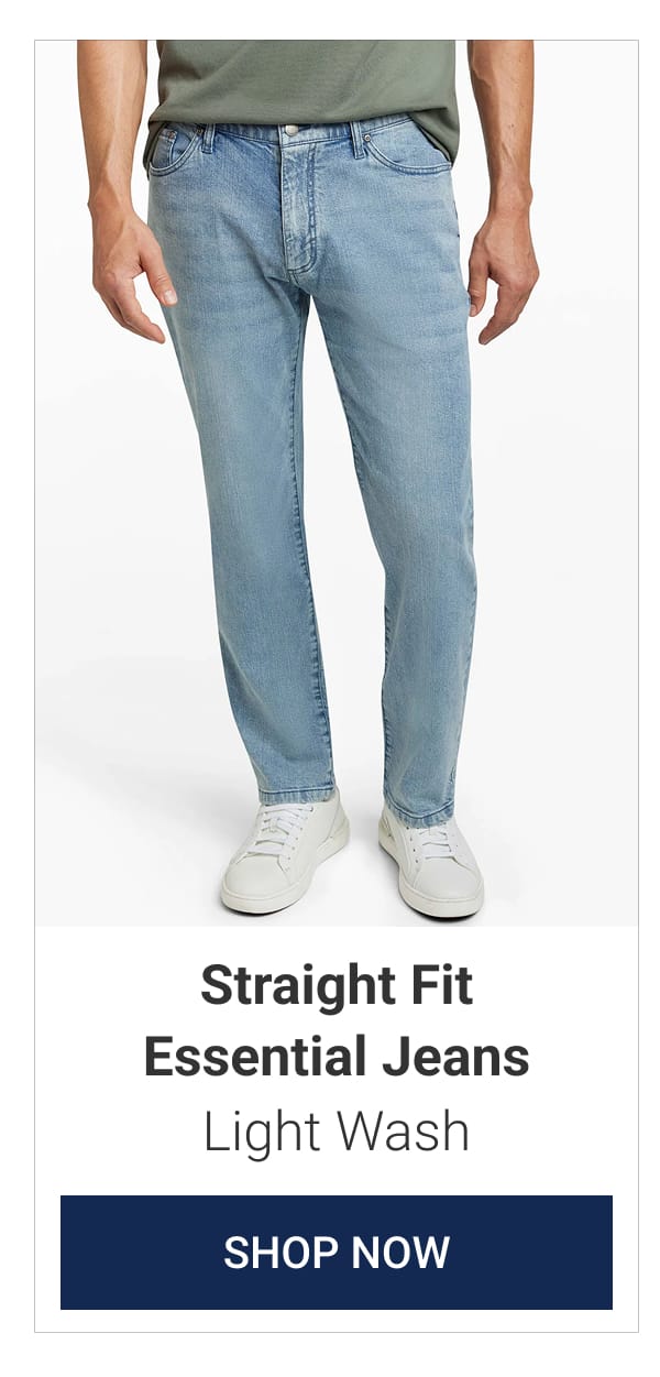 Light Wash Straight Fit Essential Jeans