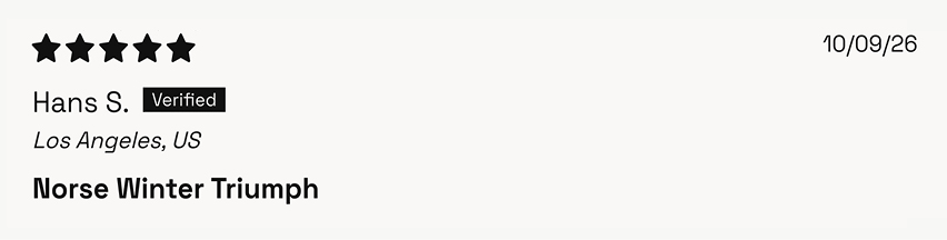 A 5-star review from Hans S. Verified by Shop.