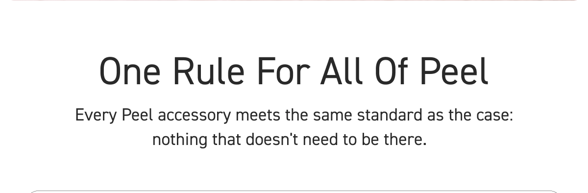 One Rule For All Of Peel Every Peel