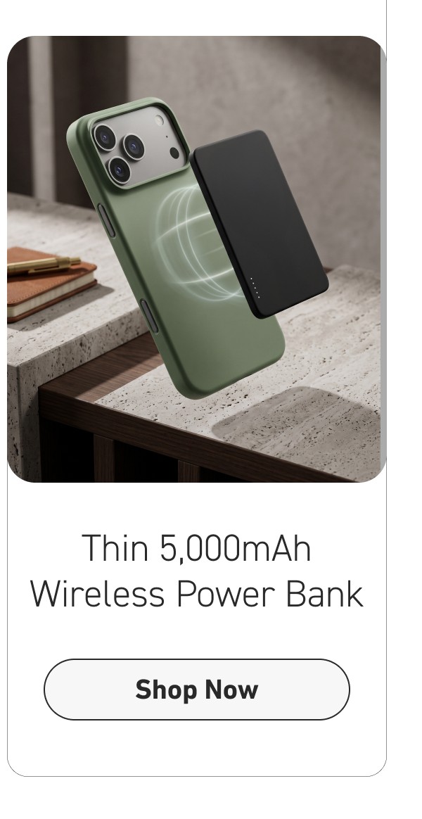 Thin 5,000mAh Wireless Power Bank [Click here to Shop Now]