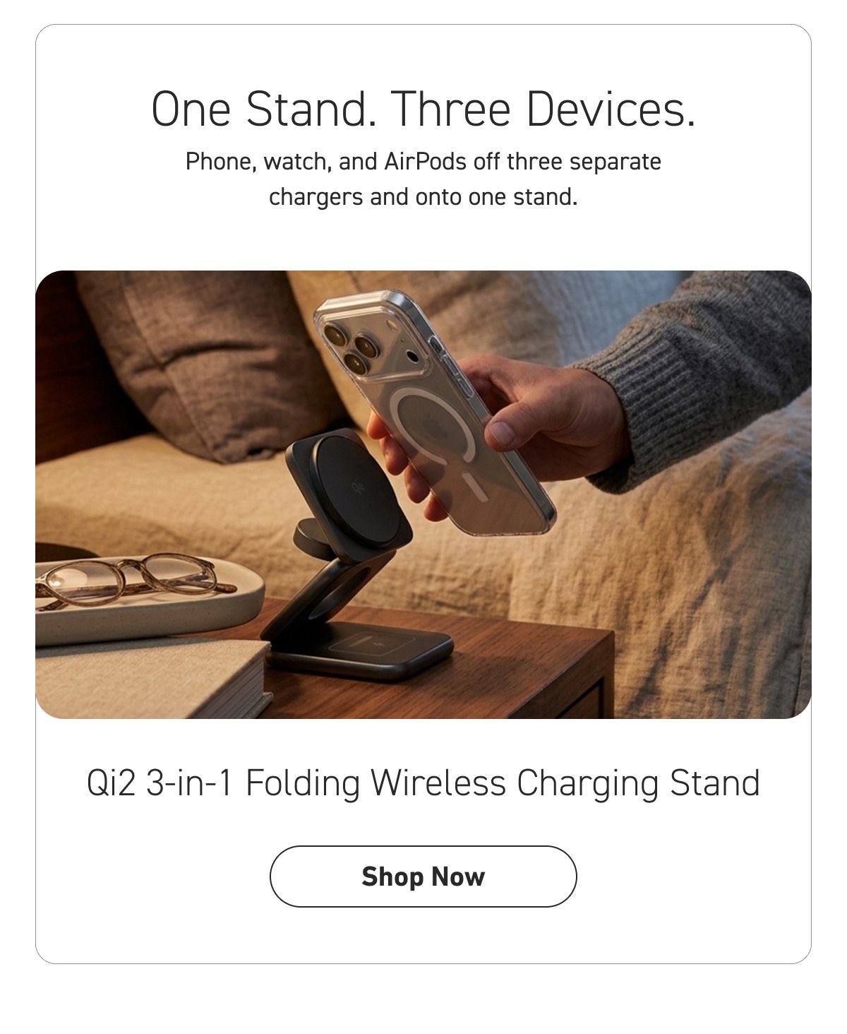 One Stand. Three Devices. [Click here to Shop Now]