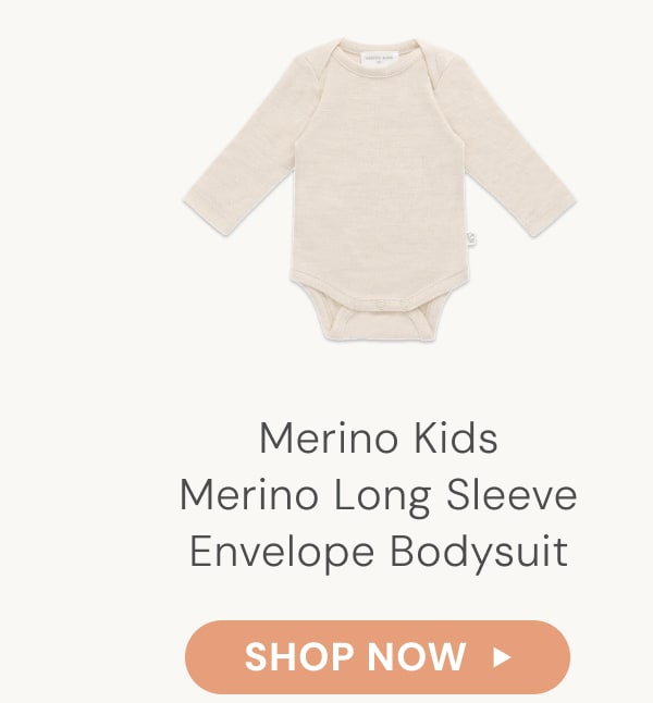 Merino Kids Merino Long Sleeve Envelope Bodysuit - SHOP NOW