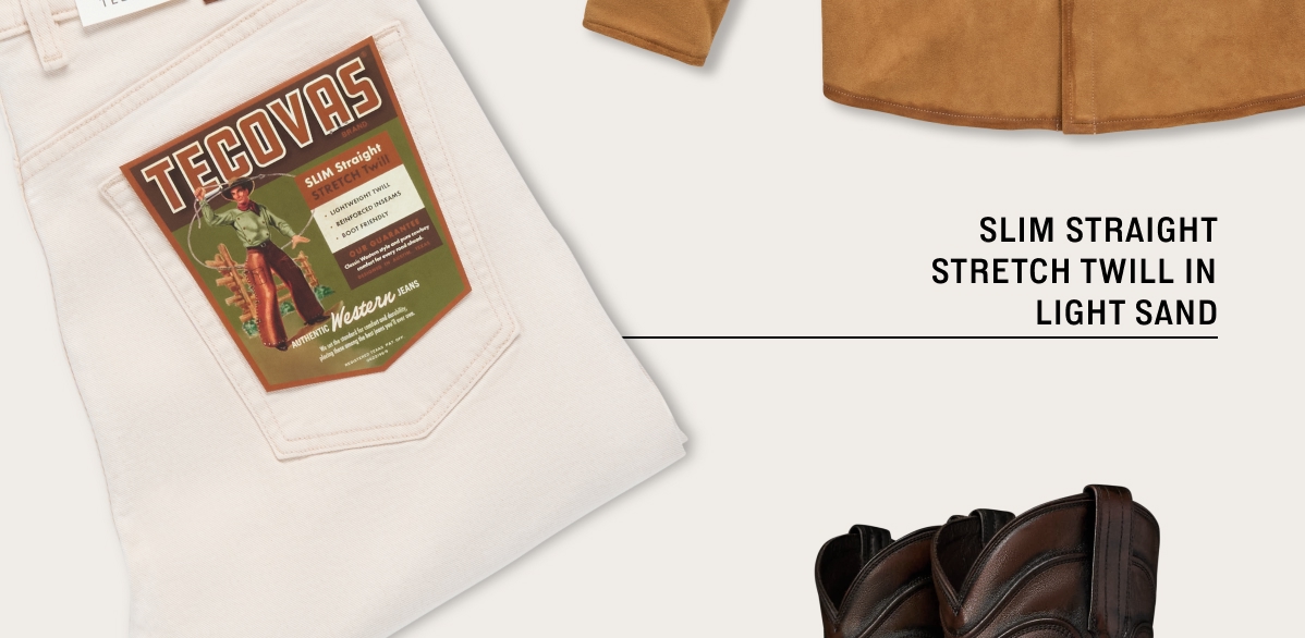 Slim Straight Stretch Twill in Light Sand 
