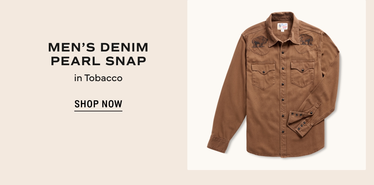 Shop Now: Men's Denim Pearl Snap in Tobacco 