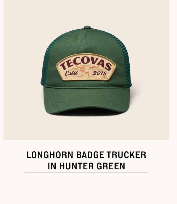 Longhorn Badge Trucker in Hunter Green 