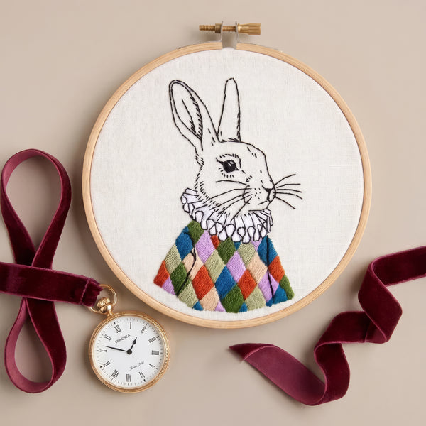 White Rabbit Embroidery Kit