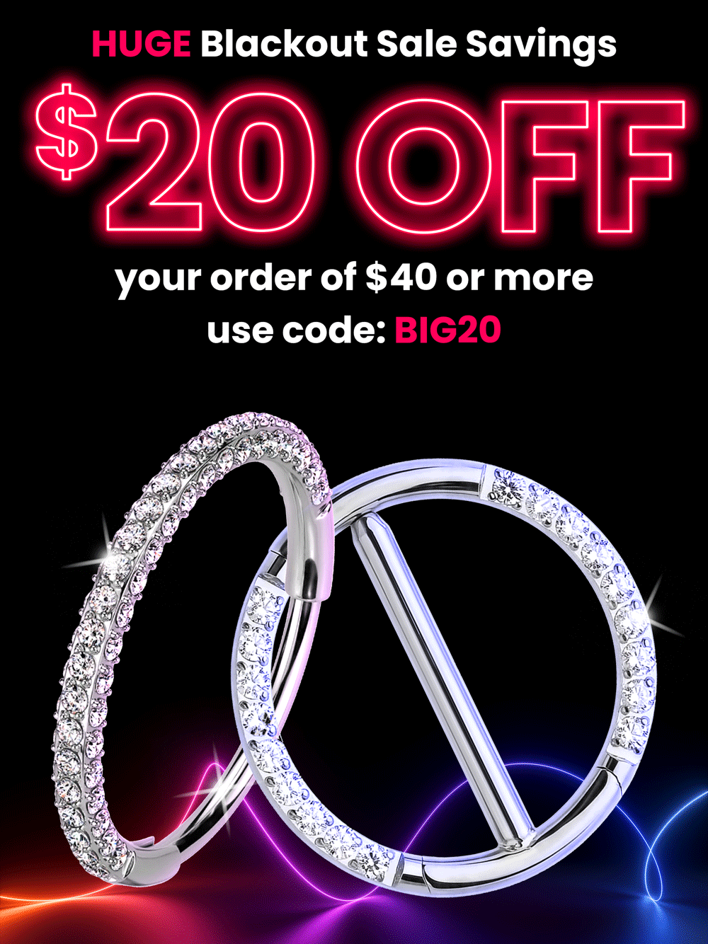 $20 Off orders $40+ with code BIG20