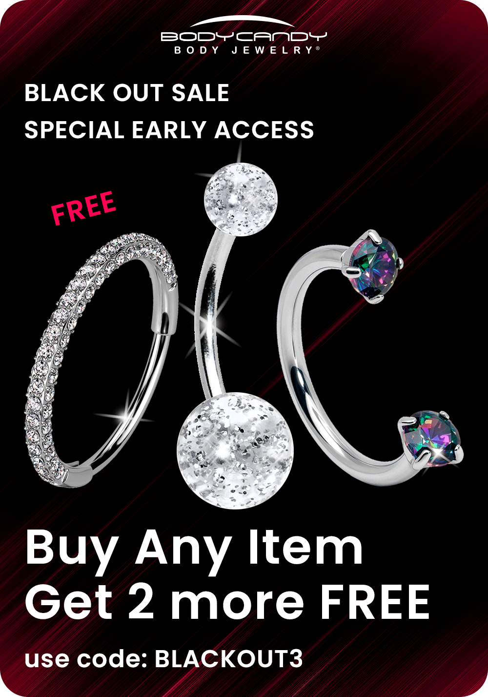 buy 1 get 2 free with code BLACKOUT3